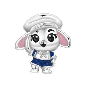 Accesorio colgante original, lindo y versátil para pulseras DIY, hecho de latón blanco con diseño de oso, panda, elefante y conejo. - Product Image 4