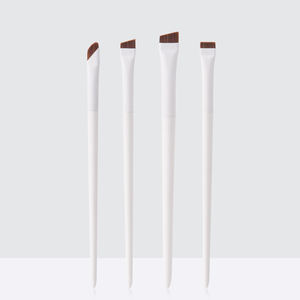 4pcs Blanc Noir Plat Ombre À Paupières Eyeliner Lame Brosse À Sourcils Nylon Angled Maquillage Brosse Ensemble Vegan Single Make Up Pinceaux - Product Image 1