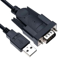 Cable Adaptador USB RS232 con Chipset FT232RL+ZT213, Puerto Macho DB9, Convertidor USB RS-232, Revestimiento de PVC, 2m de Longitud, Control Industrial