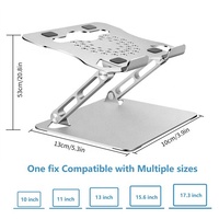 Support d'ordinateur portable universel pliable et réglable LW LW-303 en alliage d'aluminium usiné CNC, couleur argent, pour PC de 10, 11, 13, 15,6 pouces