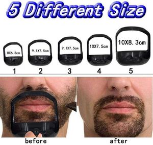 Kit de plantillas para dar forma a la barba de 5 tamaños para un estilizado perfecto con peine guía, herramientas de barbería, moldeador de vello facial y set de recorte para hombres - Product Image 3
