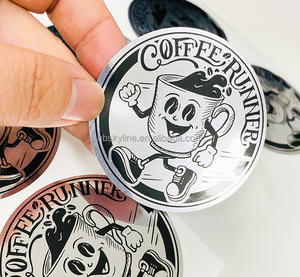 Étiquettes de feuille d'autocollants écologiques de marque personnalisée en métal métallisé, or et argent - Product Image 4