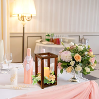 Porte-bougie rustique en bois de style ferme pour centre de table de mariage, décoration de fête à domicile, porte-encens en bois