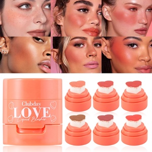 Nuovissimo 6 colori alto pigmento a forma di cuore timbro fard guance trucco cosmetici <span class=keywords><strong>in</strong></span> forma liquida 5g netto Wt all'ingrosso - Product Image 3