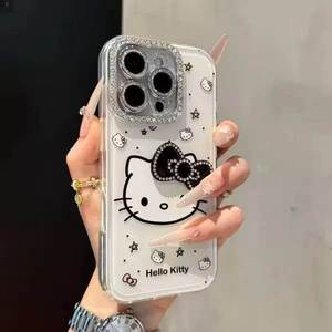 Custodia Protettiva con Specchio Trucco Hello Kitty e Orecchie di Gatto con Strass per iPhone 18 Pro Max, Compatibile anche con iPhone 17, 16, 15, 14, 13 - Product Image 6