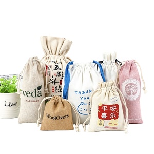 Sacs en coton recyclables avec cordon de serrage pour emballage de parfums, shampoings, bougies, savons, bijoux et cadeaux – Vente en gros en Chine - Product Image 1