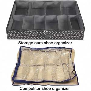 Organizador de Zapatos Resistente de 12 Compartimentos para Debajo de la Cama, Bolsa de Almacenamiento de Zapatos con Tapa Transparente - Product Image 5