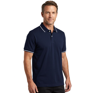 Polo en coton pour homme à manches courtes avec col contrastant, t-shirt décontracté pour le sport - Product Image 6