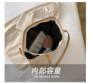 <span class=keywords><strong>Sac</strong></span> à main <span class=keywords><strong>de</strong></span> luxe pour femmes, Simple, <span class=keywords><strong>pas</strong></span> <span class=keywords><strong>cher</strong></span>, luxe, haute qualité, tissé, paille, vacances, plage, sacoche à bandoulière, nouvelle collection 2023 - Product Image 4