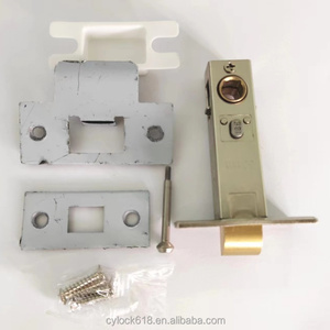 Keyless Lỗ mộng khóa cửa cho phòng tắm vuông chốt chốt với hình ống <span class=keywords><strong>Bolt</strong></span> xi lanh Backset cho cửa vuông cài đặt - Product Image 1