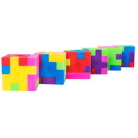 Soododo Lot de 9 Gommes en Caoutchouc en Forme de Cube, Fournitures Scolaires et de Bureau, Gomme à Crayon Colorée en Forme de Brique 3D