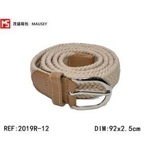 Fascia alta tinta unita beige piccola cintura elastica-accessori moda - Product Image 1