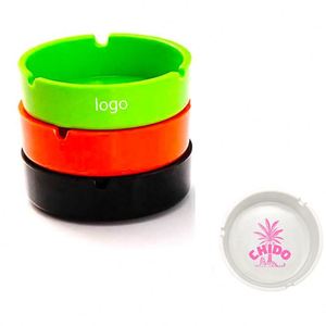 Cendrier rond personnalisé en plastique couleur unie pour hôtel, bar, bureau – Cendrier promotionnel, cadeaux publicitaires - Product Image 2