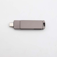Pen Drive jempol USB logam, Flash Drive logam TYPE-C kustom Stik Usb 64GB 256GB 32GB 16GB 8GB