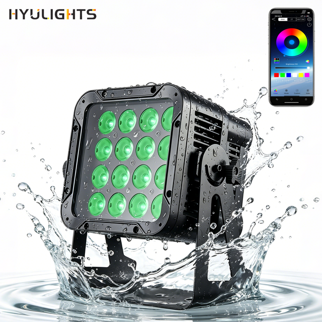 IP65 Waterproof Battery Powered LED Uplights 16X18w RGBWA UV 6in1 DMX Remote Wifi APP Control Dj Disco Party Stage Led Par Light
