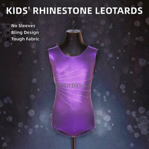 Vente Flash : Justaucorps de Gymnastique pour Enfants, Vente en Gros d'Usine, Sans Manches avec Strass, en Spandex pour Enfants - Product Image 3