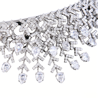 Couronnes et diadèmes élégants vintage en cristal CZ marquise, bandeaux royaux argentés pour mariée, accessoires de cheveux de mariage pour femmes