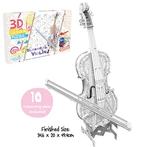violon garçons Suppliers-Puzzle 3D drôle pour filles et garçons, jouet de bricolage créatif, peinture de coloriage, violon