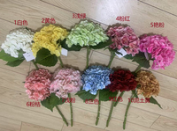 H-536 Hydrangea artificiel fait main à toucher réel avec 196 têtes de fleurs pour la décoration de mariage, de la maison, de Noël, de la remise des diplômes et du Nouvel An