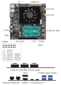 Topton 14-Bay NAS Motherboard 2x10G LAN In-tel Ultra 9 285H 7 255H 32G LPDDR5 Max 12*SATA 2*NVMe 2*USB4 Gaming Mini <strong>PC</strong> <strong>Mainboard</strong> - Product Image 4