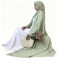 Abaya de luxe à manches brodées de fleurs, taille plus, coupe ajustée, nouvelle robe islamique traditionnelle pour femmes, robe de fête musulmane