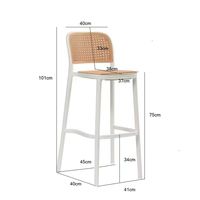 Chaise haute en plastique personnalisée pas chère avec cadre coloré en rotin PP empilable pour la maison et le bar