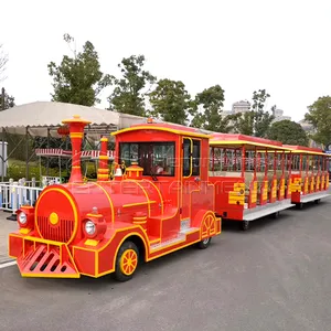 Treni trackless di formato adulto del parco di divertimenti del treno senza cingoli turistico elettrico di prezzi di fabbrica