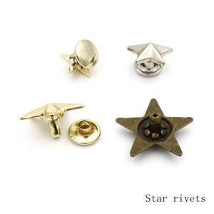 Tùy Chỉnh Túi Phụ Kiện Kim Loại Sao Đinh Tán Stud Ánh Sáng Vàng Đôi Mũ May Mặc Đinh Tán Cho Da - Product Image 5