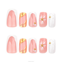 Fournisseur de faux ongles en acrylique français à couverture complète, 24 pièces