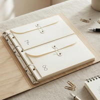 Elegante Organizador de Documentos de Lino, Carpeta de Papel Premium, Sistema de Archivo con Sobres para Páginas Completas y Medias para Archivos del Hogar