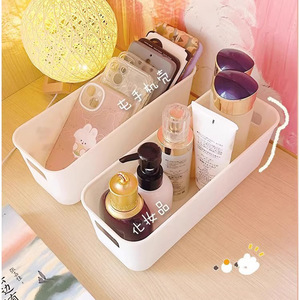 Desktop Storage Box Rectangular White No Lid For Phone Case Stationery Cosmetics Organizer Multi Functional Desk Basket - Product Image 3