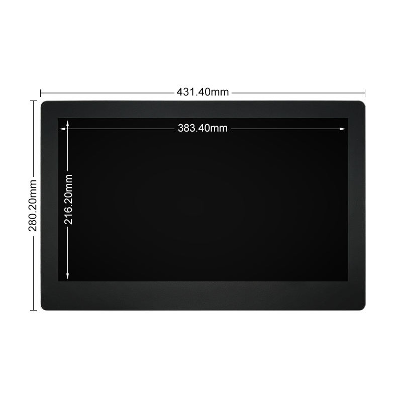 High Brightness 17.3 Inch IPS HD Open Frame LCD Monitor Embedded Metal Case Non-Touch/Touch Screen for Industrial Desktop Use