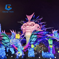 JN-Zm24 nouvelle lanterne en soie faite à la main chinoise créative Festival lanterne étanche extérieure pour les décorations de parc de Zoo
