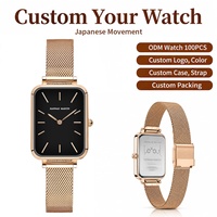 Montres Femme Hannah Martin Sur Mesure Style Minimaliste Mouvement Japonais Quartz Étanche Cadran Carré