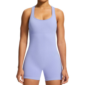 Body sin costuras Allure Body para mujer, ropa de yoga, cuello redondo, color sólido, alta elasticidad, mono deportivo ajustado. - Product Image 2