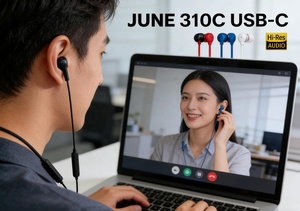 หูฟังแบบมีสาย <span class=keywords><strong>TUNE</strong></span> 310c USB-C Type-C แบบพกพา พร้อมไมโครโฟน <span class=keywords><strong>HD</strong></span> เสียงคุณภาพสูง HiFi ควบคุมสายได้ สวมใส่สบาย เหมาะสำหรับออกกำลังกาย - Product Image 6