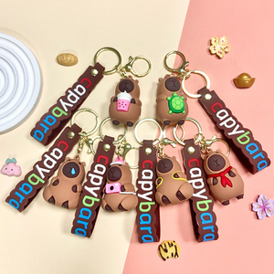 Llavero de Capibara Adorable, Accesorios de PVC, Colgante de Simulación de Capibara, Llavero de PVC Lindo con Tortuga, Llavero de Anime de Capibara - Product Image 6