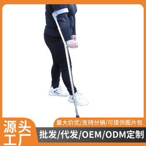 Adjustable Aluminum Alloy Forearm Cane F Shaped With Foam <b>Grip</b> For Elderly Support Silver Color 43 3in Height Range - Product Image 5