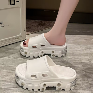 2024 Paris tasarlanmış lüks kadın kaymak sandalet hava yastıklı çabuk kuruyan yükseklik artan Platform takozlar kaymaz ayakkabı - Product Image 6