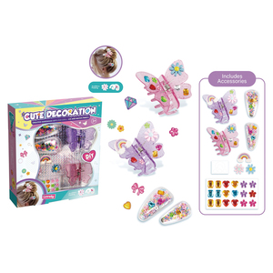 Serie de Adornos de Juguete Creativos y Divertidos Hechos a Mano, Pasadores para el Cabello para Niños, Juguetes de Ensamblaje de Plástico de Alta Calidad con Flores de Arcoíris - Product Image 1