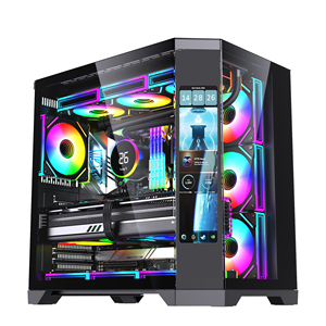 Gabinete de <span class=keywords><strong>PC</strong></span> con Pantalla Extra Grande en Oferta, Caja de <span class=keywords><strong>Ordenador</strong></span> con Cristal Transparente Tipo Cubo, <span class=keywords><strong>Torre</strong></span> ATX para Juegos, Refrigeración Líquida de 360 mm y Ventiladores - Product Image 2