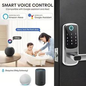 Cửa Thông Minh Khóa vân tay mật khẩu truy cập không khoan cài đặt không thấm nước cao nhiệt độ thấp kháng làm việc với Alexa - Product Image 2
