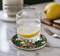 Ensemble de 6 sous-verres en céramique à motif floral vintage, sous-verres ronds absorbants, avec base en liège, s'adaptent à votre décoration intérieure