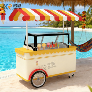 Carretto Mobile per Snack con Griglia, Trolley a Spinta per Hot Dog e Gelati con Congelatore, Carretto Ambulante per Gelati - Product Image 6