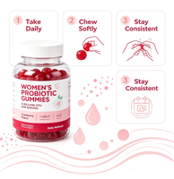 Gummies à Marque Blanche OEM Probiotiques pour Femmes 5 Milliards de UFC avec Fibres Prébiotiques pour le Soutien Vaginal, Digestif et Immunitaire