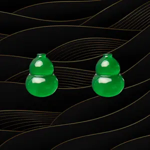 Diamant en argent naturel vert jadéite gourde collier pendentif classique exquis bijoux de luxe pour les proches cadeaux de luxe