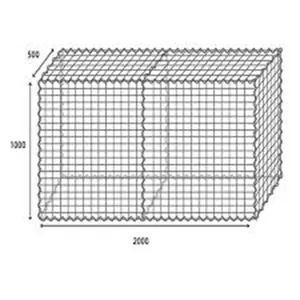 2x1x0.5 m Gabion 철 철사 바구니 메시 감금소 바위 옹벽