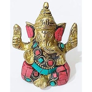 Parijat งานฝีมือทองเหลืองทางศาสนารูปปั้นพระพิฆเนศ, ทำจากโลหะพระพิฆเนศ - Product Image 4