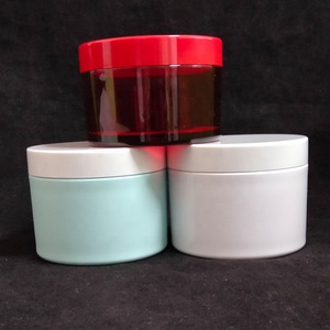 low profile wide mouth black clear amber pink purple 8oz pet plastic jars with gold lids for body scrubs