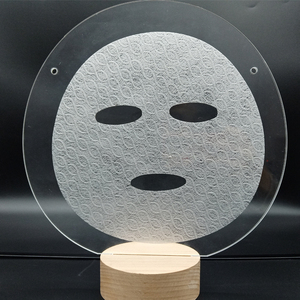 Maschera facciale asciutta non tessuta di spunlace di bellezza su misura fibra di polpa di cotone 100% bianca altamente pura 32gsm - Product Image 2